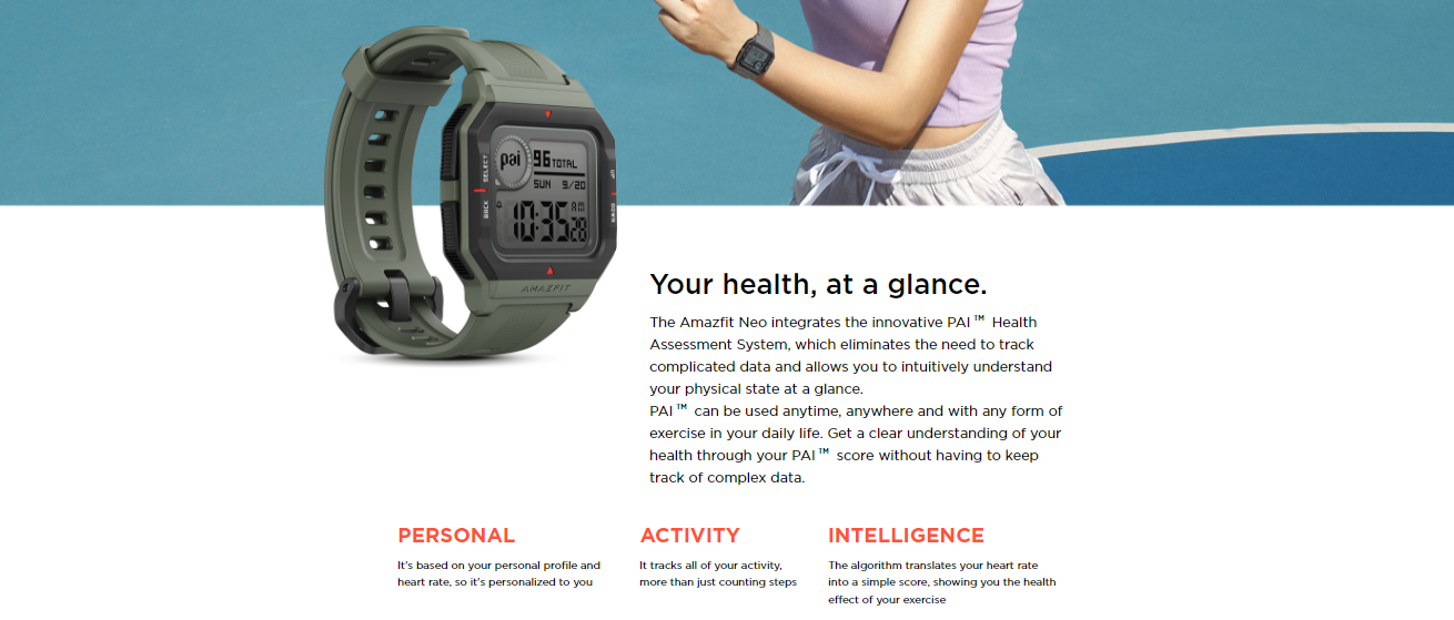 Features of the Amazfit Neo